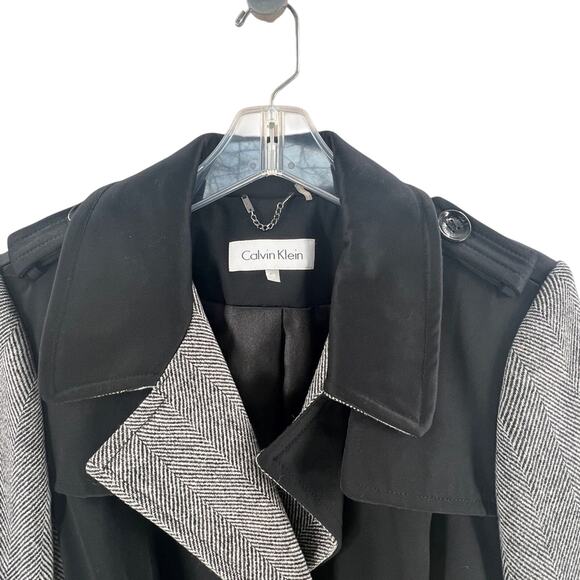 Calvin Klein Women's Herringbone Belted Coat - Picture 2 of 10